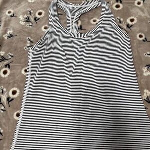 lululemon athletica Black and White Striped Tank Top